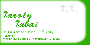 karoly kubai business card